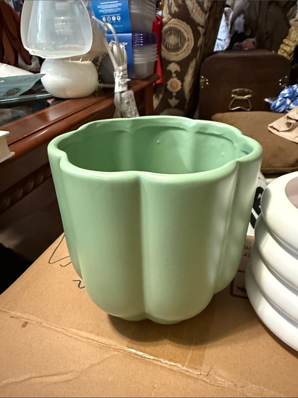 Room Essentials Sage Green Scalloped Planter